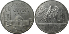 Deutsche Münzen und Medaillen ab 1945, BUNDESREPUBLIK DEUTSCHLAND. Gedenkmünze Deutsche Einheit. 10 Mark 2000 D. Silber. Jaeger 477. Stempelglanz