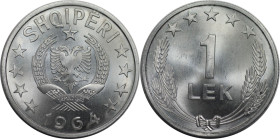 Europäische Münzen und Medaillen, Albanien / Albania. 1 Lek 1964. Aluminium. KM 43. Stempelglanz