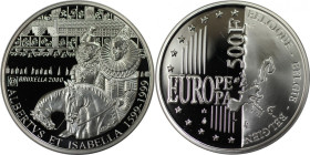Europäische Münzen und Medaillen, Belgien / Belgium. Albert und Isabella. 500 Francs 1999. 22,85 g. 0.925 Silber. 0.68 OZ. KM 212. Polierte Platte