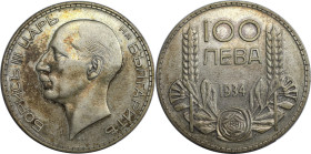 Europäische Münzen und Medaillen, Bulgarien / Bulgaria. Boris III. 100 Lewa 1934. Silber. KM 45. Vorzüglich. Patina