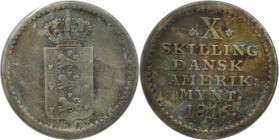 Europäische Münzen und Medaillen, Dänemark / Denmark. Dänisch-Westindien. Frederick VI (1808-1839). 10 Skilling 1816. Silber. KM 14. Sehr schön-vorzüg...