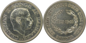 Europäische Münzen und Medaillen, Dänemark / Denmark. 75. Jahrestag - Geburt von König Christian X. 2 Kroner 1945. Silber. KM 836. Vorzüglich-stempelg...