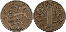 Europäische Münzen und Medaillen, Estland / Estonia. 1 Cent 1929. Bronze. KM 10. Sehr schön+
