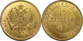 Europäische Münzen und Medaillen, Finnland / Finland. 10 Markkaa 1882. 3,23 g. 0.900 Gold. 0.093 OZ. KM 8.2. Stempelglanz