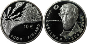 Europäische Münzen und Medaillen, Finnland / Finland. 125. Todestag von Johan Vilhelm Snellman. 10 Euro 2006. 25,50 g. 0.925 Silber. 0.75 OZ. KM 124. ...
