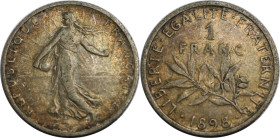 Europäische Münzen und Medaillen, Frankreich / France. Dritte Republik (1870-1940). 1 Franc 1898. Silber. KM 844.1. Sehr schön-vorzüglich. Patina