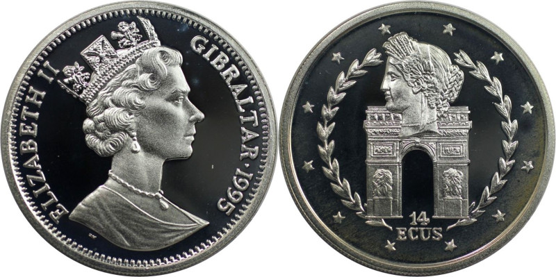 Europäische Münzen und Medaillen, Gibraltar. Napoleon und Arc the Triomph. 14 Ec...