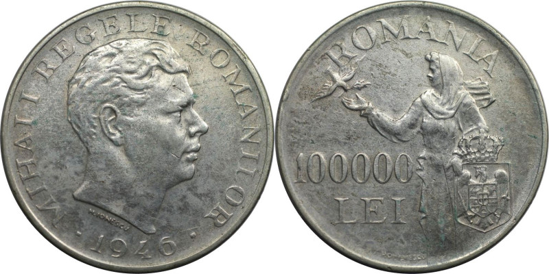 Europäische Münzen und Medaillen, Rumänien / Romania. Mihael I. 100000 Lei 1946....