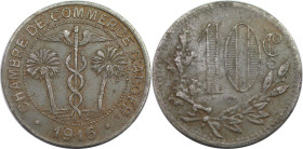 Weltmünzen und Medaillen, Algerien / Algeria. Chambre de commerce d’Alger. 10 Centimes 1916. Eisen. KM TnA6, Lec. 134. Sehr schön. Selten!