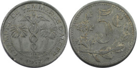 Weltmünzen und Medaillen, Algerien / Algeria. Chambre de Commerce d’Alger. 5 Centimes 1917. Zink. KM TnA3, Lec. 126. Sehr schön-vorzüglich. Selten!...