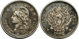 Weltmünzen und Medaillen, Argentinien / Argentina. 10 Centavos 1882, Silber. KM 26. Sehr schön