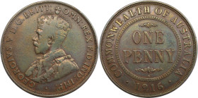 Weltmünzen und Medaillen, Australien / Australia. George V. 1 Penny 1916. Bronze. KM 23. Sehr schön-vorzüglich