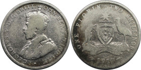 Weltmünzen und Medaillen, Australien / Australia. George V. 1 Florin (2 Shillings) 1917. Silber. KM 27. Schön-sehr schön