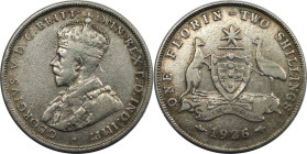 Weltmünzen und Medaillen, Australien / Australia. George V. 1 Florin (2 Shillings) 1926. Silber. KM 27. Sehr schön