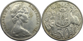 Weltmünzen und Medaillen, Australien / Australia. Elizabeth II. 50 Cents 1966. 13,28 g. 0.800 Silber. 0.34 OZ. KM 67. Fast Stempelglanz