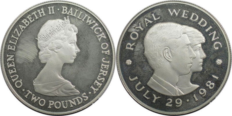 Weltmünzen und Medaillen, Jersey. Hochzeit von Prinz Charles und Lady Diana. 2 P...