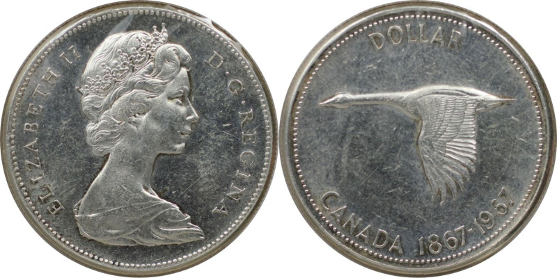 Weltmünzen und Medaillen, Kanada / Canada. Wildgans. 1 Dollar 1967. 23,3 g. 0.80...