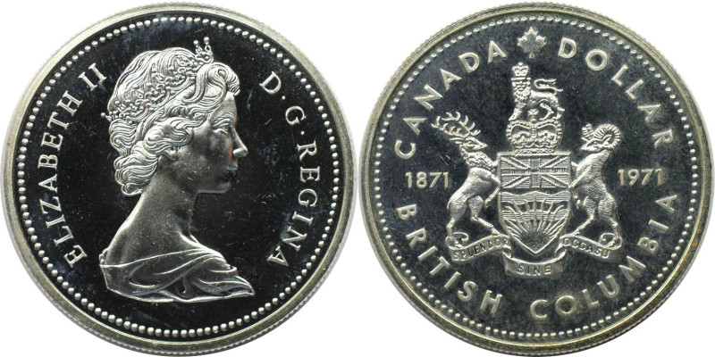 Weltmünzen und Medaillen, Kanada / Canada. "British Columbia". 1 Dollar 1971. 23...