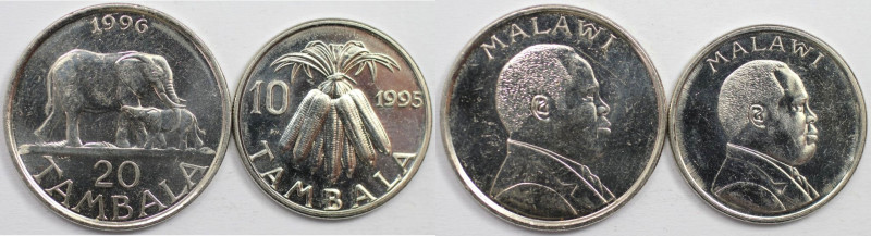 Weltmünzen und Medaillen, Malawi, Lots und Sammlungen. 10 Tambala 1995 (KM 27), ...