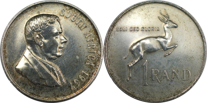 Weltmünzen und Medaillen, Südafrika / South Africa. Dr. H.F Verwoerd. 1 Rand 196...