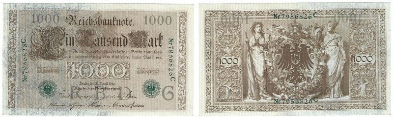 Banknoten, Deutschland / Germany. Deutsches Reich. Reichsbanknote 1000 Mark 1910...