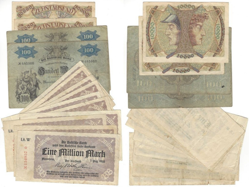 Banknoten, Deutschland / Germany, Lots und Sammlungen. Deutsche Länderbanknoten:...