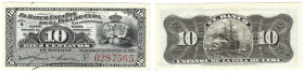 Banknoten, Kuba / Cuba. Alfonso XIII. 10 Centavos 1897. Pick: 52a. I