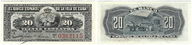 Banknoten, Kuba / Cuba. Alfonso XIII. 20 Centavos 1897. Pick: 53a. I