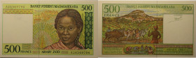 Banknoten, Madagaskar. 500 Francs 1994. Pick.075b. I