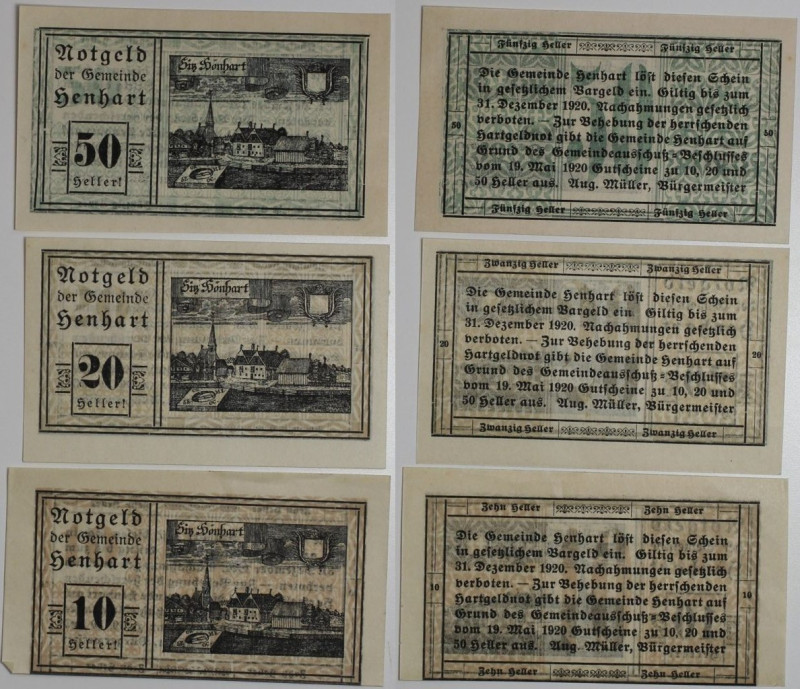 Banknoten, Österreich / Austria, Lots und Sammlungen. Notgeld Gemeinde Genhart. ...