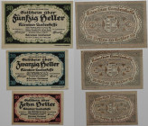 Banknoten, Österreich / Austria, Lots und Sammlungen. Notgeld Gutschein Kärntner Landeskasse. 10, 20, 50 Heller 1920. Lot von 3 Banknoten. I-II