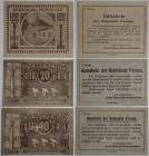Banknoten, Österreich / Austria, Lots und Sammlungen. Notgeld Pernau, Gemeinde. 10, 20, 50 Heller 1920. Katalog Nr.0734Ia. Druck beidseitig braun. Lot...