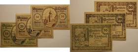 Banknoten, Österreich / Austria, Lots und Sammlungen. Notgeld St. Leonhard am Walde. Kirche, der hl. Leonhard. 10 Heller, 20 Heller, 50 Heller 1920. L...