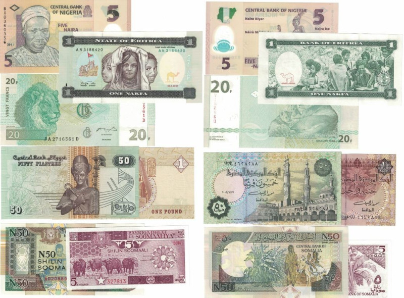 Banknoten, Lots und Sammlungen Banknoten. Eritrea. 1 Nakfa 24.5.97 (P.1), Ägypte...