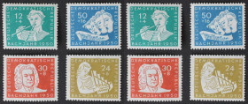 Briefmarken / Postmarken, Deutschland / Germany. DDR. "200. Todestag von J. S. Bach" 12+4, 24+6, 30+8, 50+16 Pf 1950. Mi.Nr.: 256-259 **
