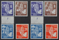 Briefmarken / Postmarken, Deutschland / Germany. DDR. Friedenstag. 6, 8, 12, 24 Pf 1950. Mi.Nr.: 276 - 279 **