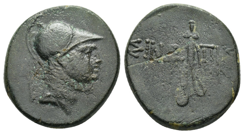 PAPHLAGONIA. Sinope. (Circa 105-90 or 95-90 BC).Ae.

Obv : Helmeted head of Ares...