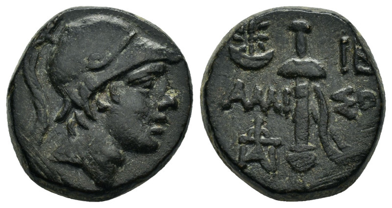 PONTOS.Amisos.Time of Mithradates VI.(Circa 111-90 BC).Ae.

Obv : Helmeted head ...