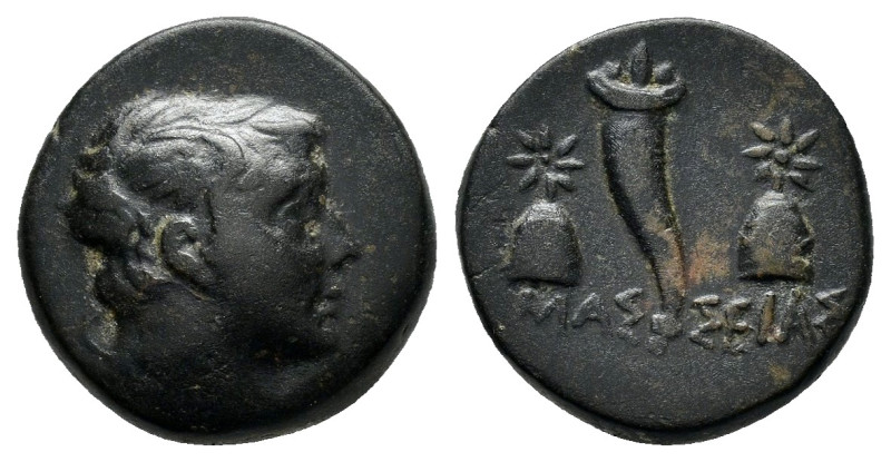 PONTOS. Amaseia.(Circa 120-100 BC).Ae.

Obv : Winged and draped bust right.

Rev...