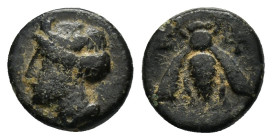 IONIA. Ephesos.(Circa 375-325 BC).Ae.

Weight : 1.3 gr
Diameter : 10 mm