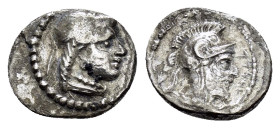 CILICIA.Tarsus.Datames.Satrap of Cilicia and Cappadocia.(384-361 BC).Obol .

Obv : Diademed female head right.

Rev : Helmeted male head right.
SNG Fr...