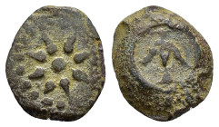 JUDAEA.Hasmoneans. Alexander Jannaeus.(103-76 BCE).Ae.

Obv : Star of eight rays.

Rev : Anchor within circle.

Condition :

Weight : 1.22 gr
Diameter...