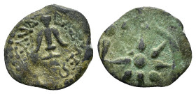 JUDAEA.Hasmoneans. Alexander Jannaeus.(103-76 BCE).Ae.

Weight : 0.9gr
Diameter : 14 mm