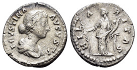 FAUSTINA II (Augusta, 147-176). Denarius. Rome.

Obv : FAVSTINA AVGVSTA.
Draped bust right.

Rev : HILARITAS.
Hilaritas standing left, holding cornuco...