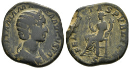 JULIA MAMAEA (Augusta, 222-235). Sestertius. Rome.

Obv : IVLIA MAMAEA AVGVSTA.
Draped bust right, wearing stephane.

Rev : FELICITAS PVBLICA S - C.
F...