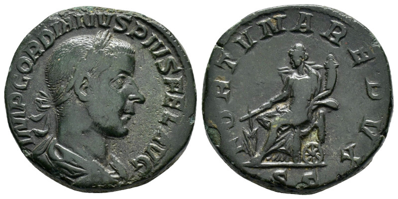 GORDIAN III (238-244). Sestertius. Rome.

Obv : IMP GORDIANVS PIVS FEL AVG.
Laur...