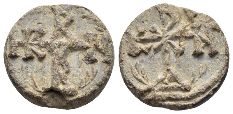 BYZANTINE LEAD SEAL.(Circa 11 th Century).Pb.

Weight : 8.5 gr
Diameter : 19 mm