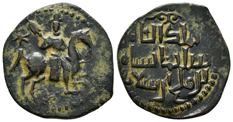 SELJUQ of RUM.Sulayman II(1196-1204).NM & AH 599.Ae.

Obv : Horseman riding with...