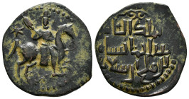 SELJUQ of RUM.Sulayman II(1196-1204).NM & AH 599.Ae.

Obv : Horseman riding with mace.

Rev : Arabic legends.
Album.1205.2. Mit.963.

Condition : Good...
