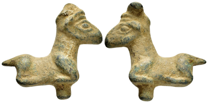 ANCIENT ROMAN BRONZE HORSE STATUETTE.(1st-2nd century).Ae.

Weight : 38.6 gr
Dia...